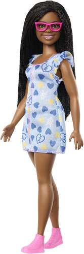 Barbie Fashionistas Doll #229, Doll With Down Syndrome Wearing Heart-Print Dress