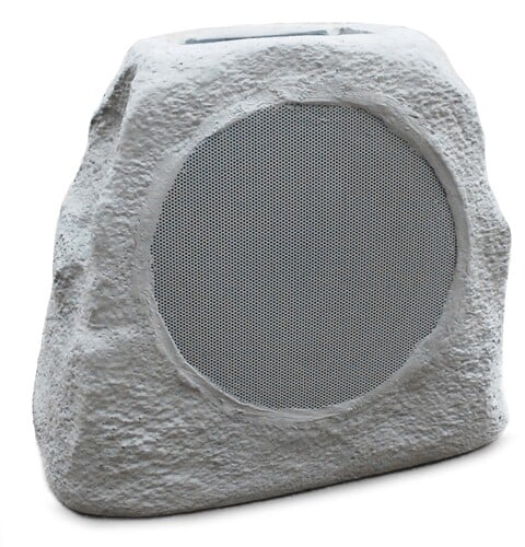 ION Audio Glow Stone Link - Bluetooth Solar Rechargeable Rock Speaker with LED Lights - IPX5 Water Resistant - Gray