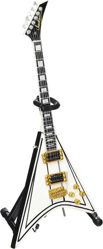 Signature White Flying V 10 Inch Miniature Guitar Replica Collectible