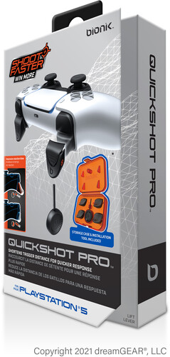 PlayStation 5 Accessory: BIONIK QuickShot PRO Trigger Stops - Black