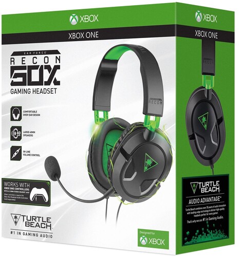 PC Accessory: Wired Headset - Turtle Beach Recon 50X - Black & Green: Compatible with PC, Switch, PS5, XBOX X|S
