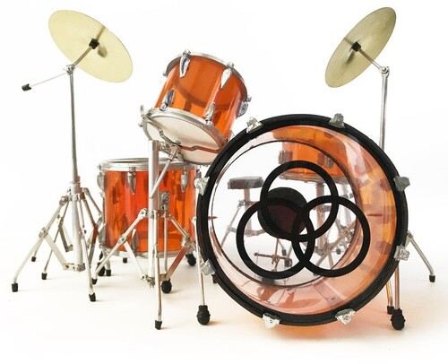 Vistalite Transparent Amber Miniature Drum Kit 1:4 Scale Replica Collectible